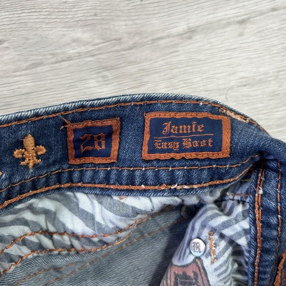 Rock Revival Jamie Easy Boot Jeans Womens 28 Blue Bootcut Distressed Denim - Picture 10 of 16